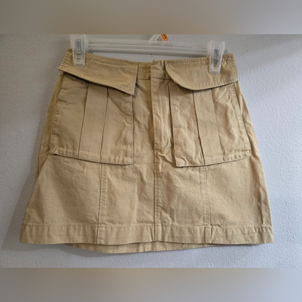 Zara Beige Mini Skirt with Front Patch Pockets